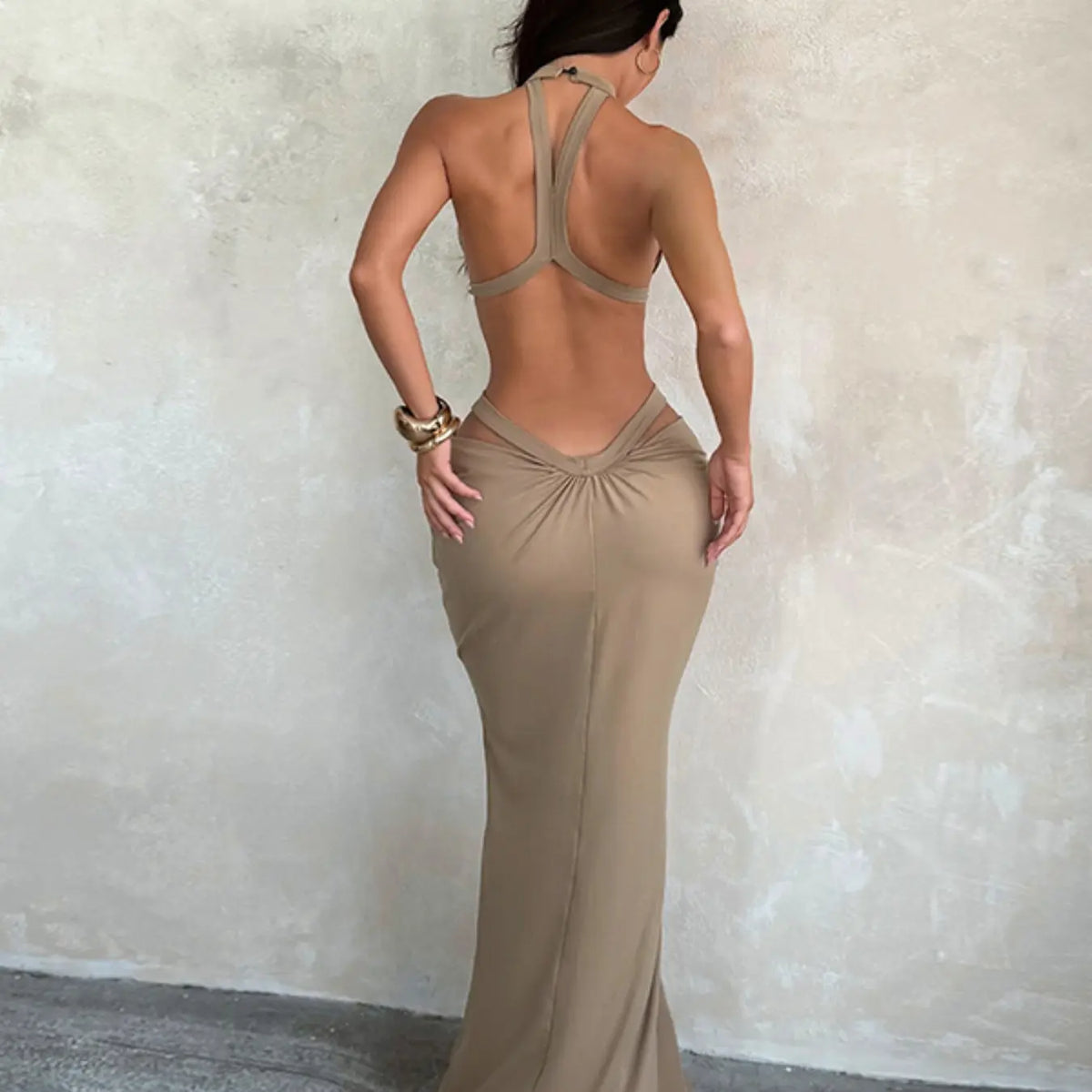 Shimmering Ribbon Vacation Cutout Dress, Party Prom Gown, Elegant Hollow Out Design, Perfect for Summer Parties, Chic and Comfortable Evening Wear