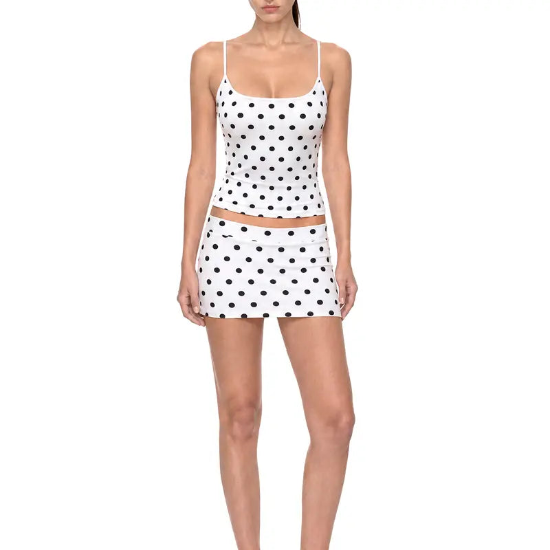 FDR Mini Skort for Women Lakeblue Cami Top | Slim Fit Wrap Skirt with Built-In Stretchy Shorts Double Layer Anti-Exposure for Daily Wear, Light Workout & Tennis Y2K Perfect for Casual Wear Yoga Tennis