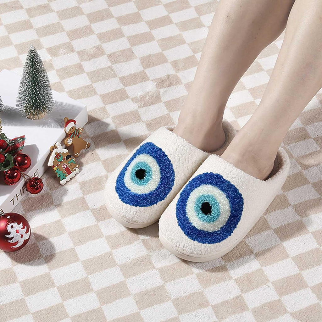 Womens Mens Slippers Memory Foam Plush Fluffy Warm Lined Slippers Indoor Outdoor House Winter Slippers