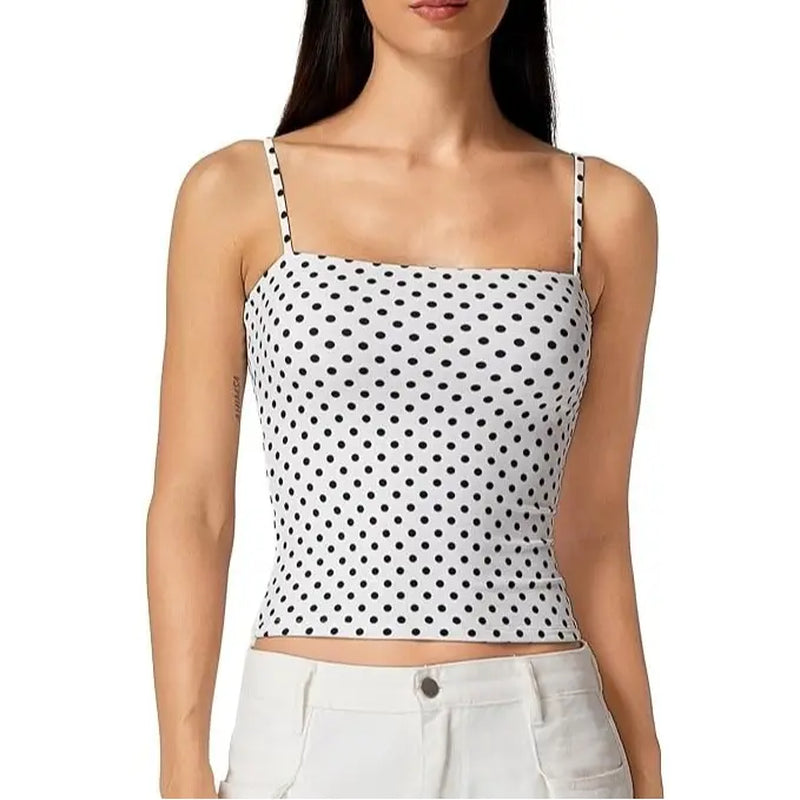 QINSEN Apparel Women'S Double Lined Basic Tank Top Adjustable Spaghetti Straps Sleeveless Camisole Shirts Breathable Casual Wear