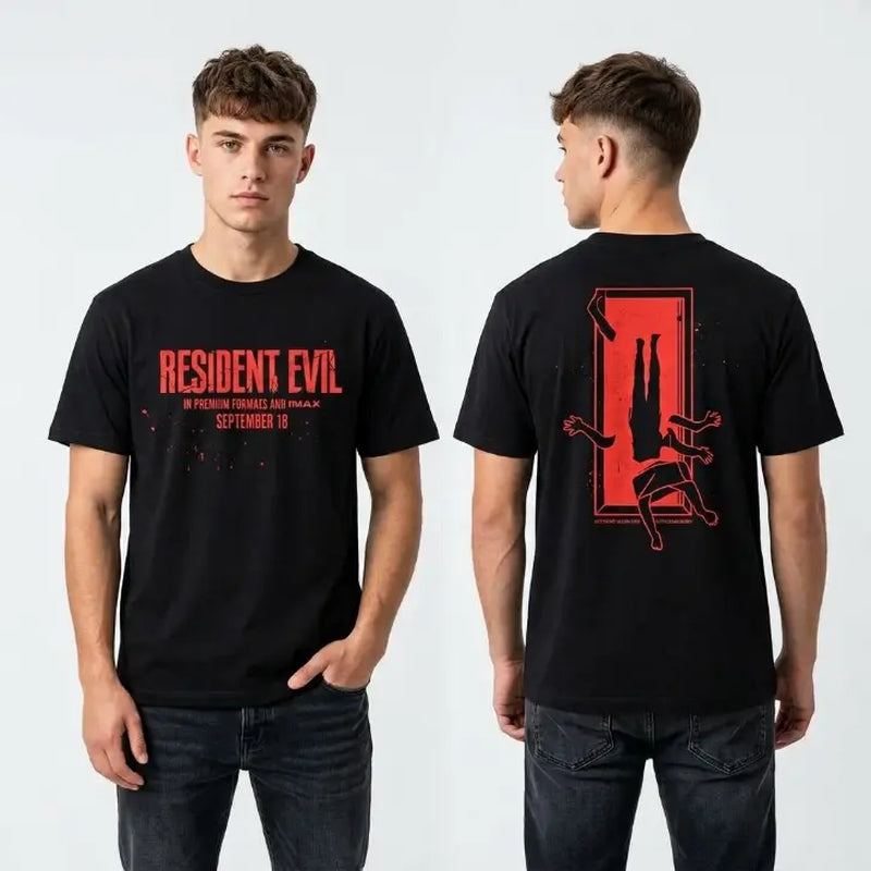 Resident Evil 2026 T-Shirt | Origin of Evil Survival Horror Graphic Tee | Zombie Apocalypse Oversized Cotton Streetwear Shirt | Unisex Horror Movie Fan Gift