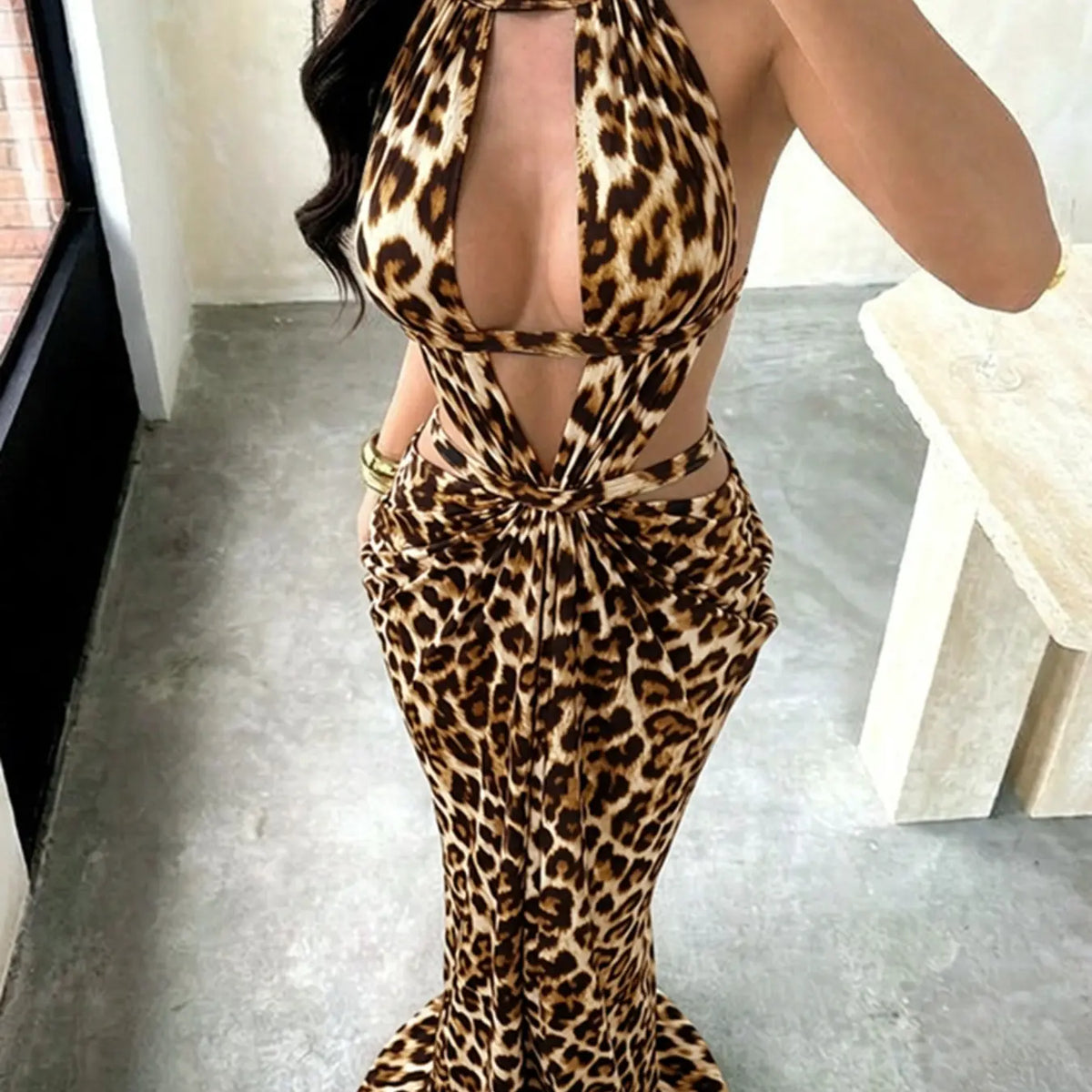 Shimmering Ribbon Vacation Cutout Dress, Party Prom Gown, Elegant Hollow Out Design, Perfect for Summer Parties, Chic and Comfortable Evening Wear