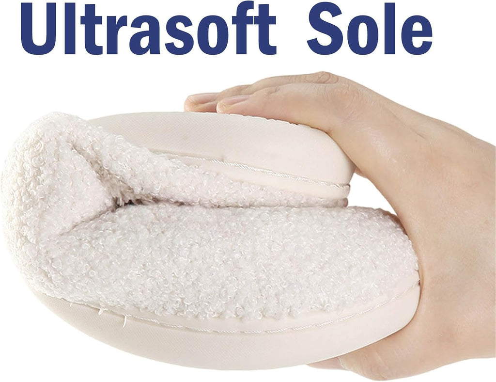 Womens Mens Slippers Memory Foam Plush Fluffy Warm Lined Slippers Indoor Outdoor House Winter Slippers