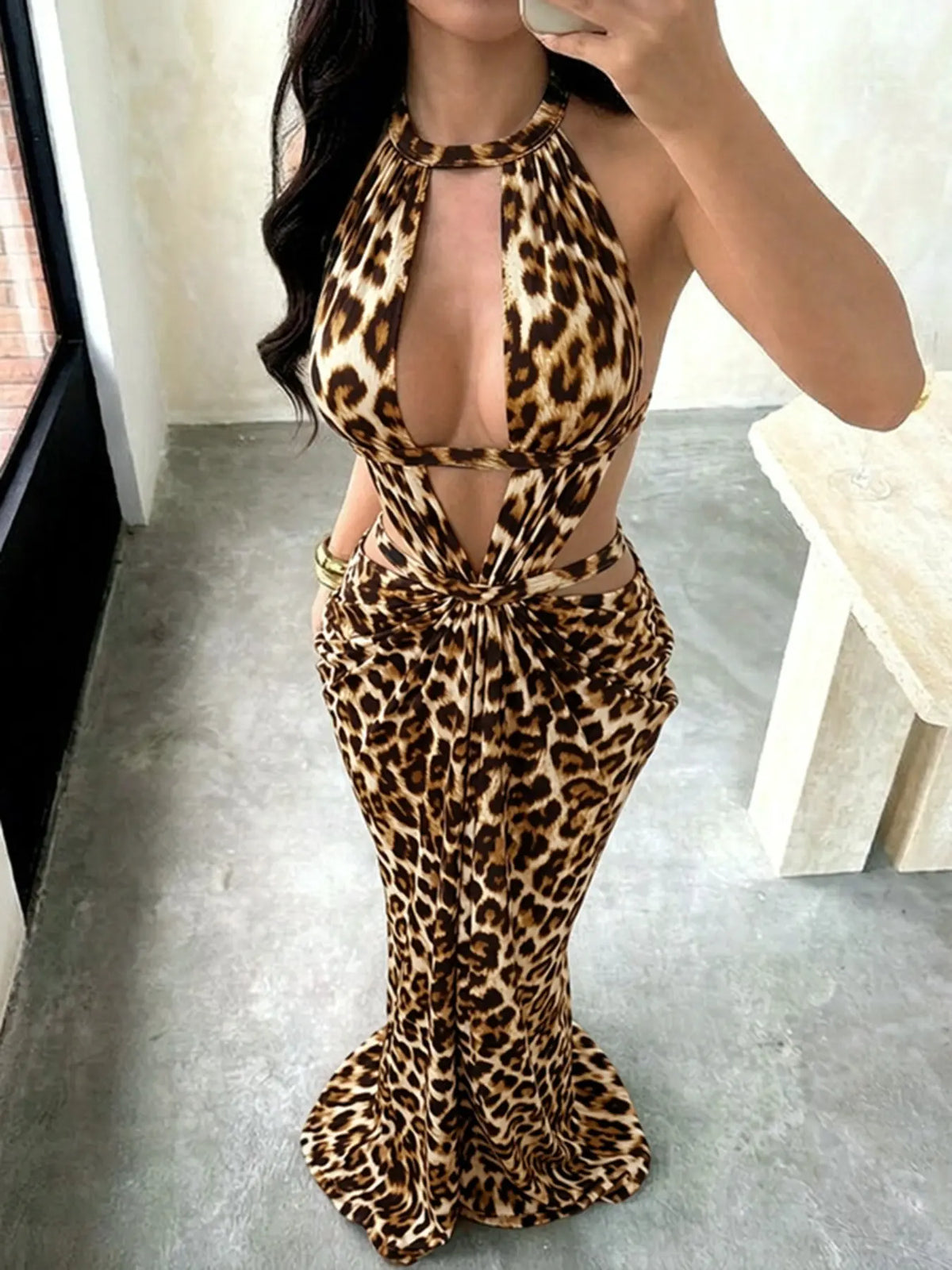 Shimmering Ribbon Vacation Cutout Dress, Party Prom Gown, Elegant Hollow Out Design, Perfect for Summer Parties, Chic and Comfortable Evening Wear