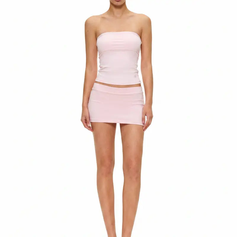 FDR Mini Skort for Women Lakeblue Cami Top | Slim Fit Wrap Skirt with Built-In Stretchy Shorts Double Layer Anti-Exposure for Daily Wear, Light Workout & Tennis Y2K Perfect for Casual Wear Yoga Tennis