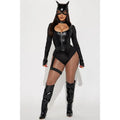 Sexy Cat Hero 3 Piece Costume Set - Black