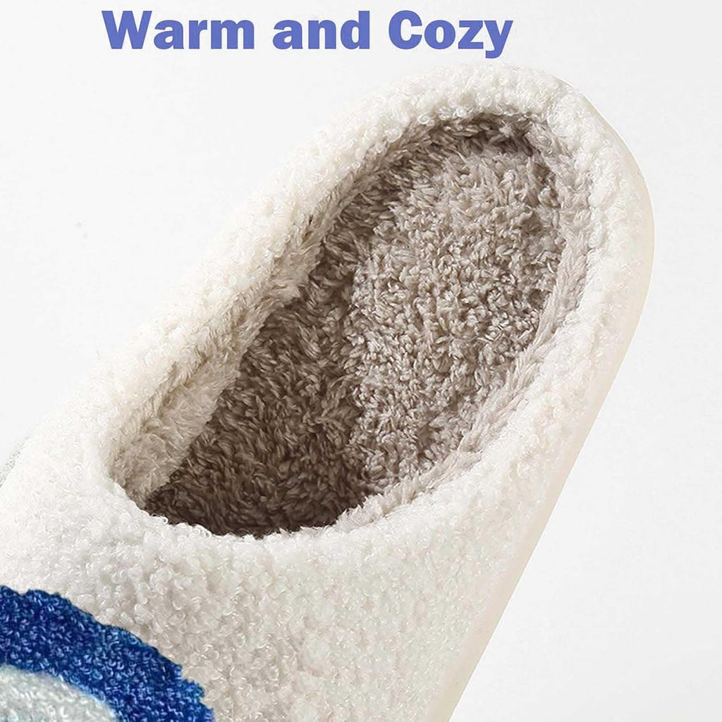 Womens Mens Slippers Memory Foam Plush Fluffy Warm Lined Slippers Indoor Outdoor House Winter Slippers