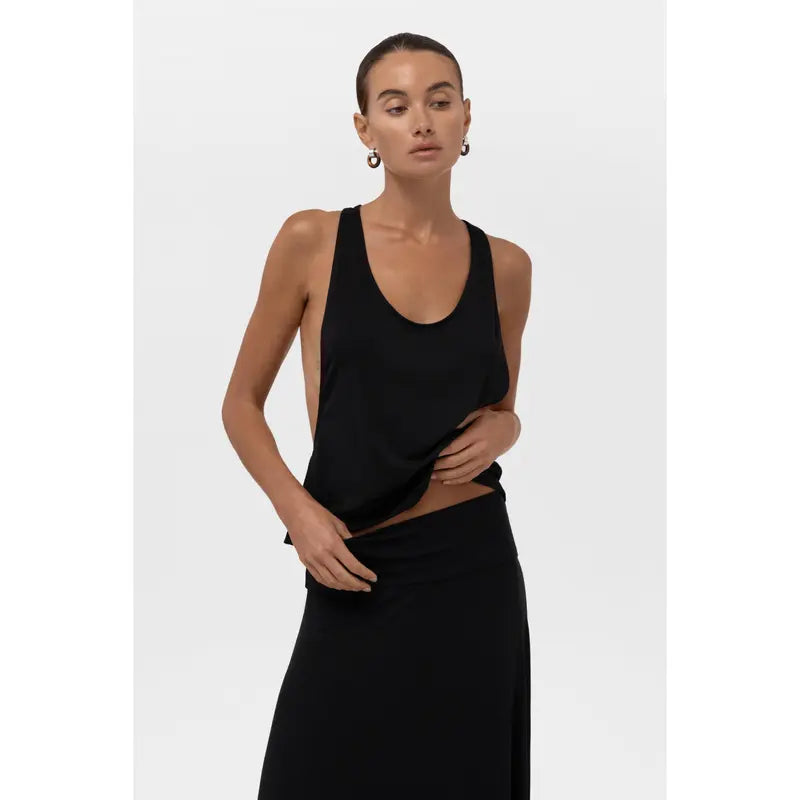Everyday Jersey Racerback Top - Black