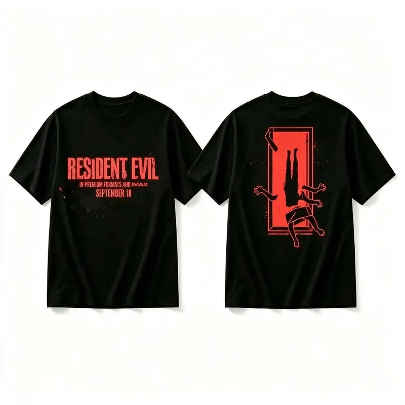 Resident Evil 2026 T-Shirt | Origin of Evil Survival Horror Graphic Tee | Zombie Apocalypse Oversized Cotton Streetwear Shirt | Unisex Horror Movie Fan Gift